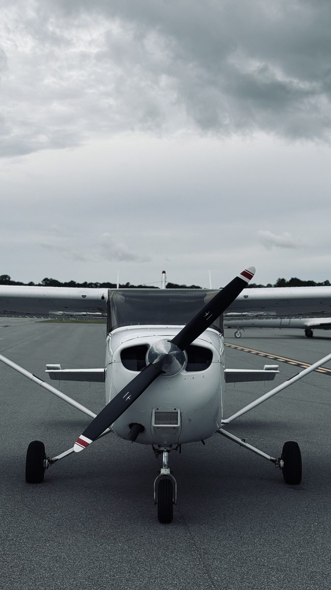 Training aircraft on ramp